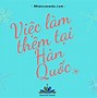 Du Học Sinh Hàn Làm Thêm